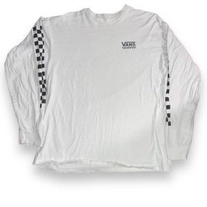 Vans white checkered long sleeve shirt XL